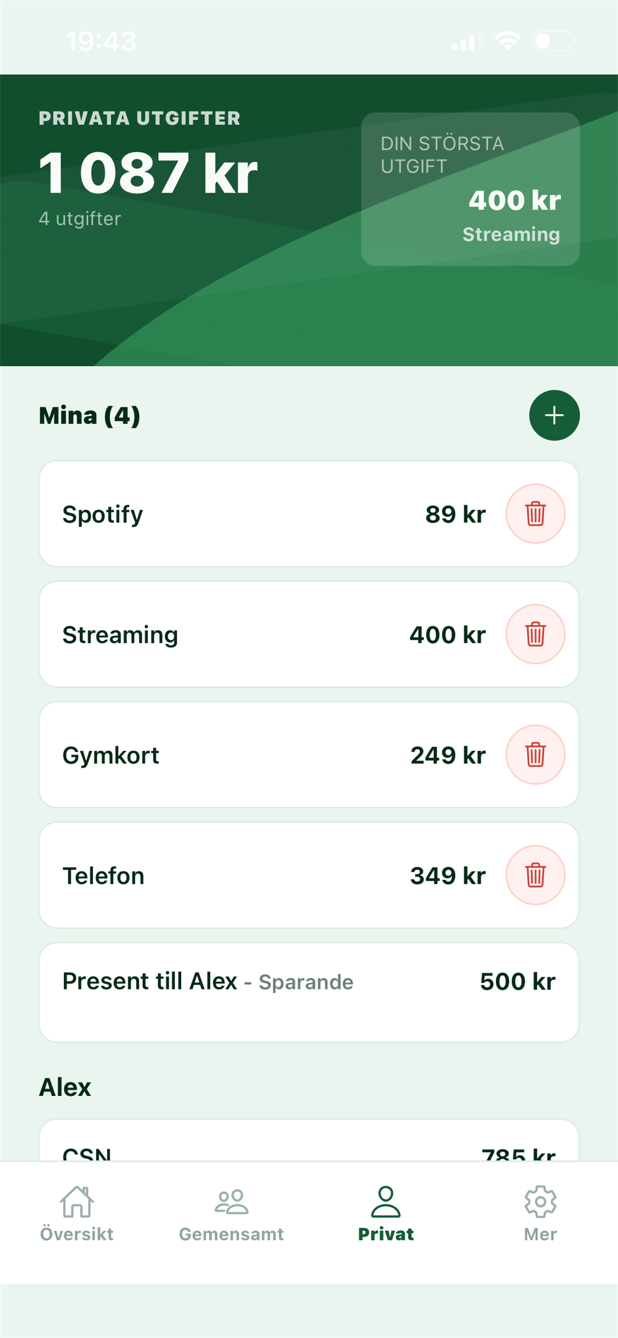 ViKoll gemensamma utgifter